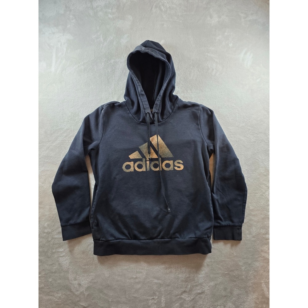 Adidas Hoodie Sweatshirt Womens L‎ Black Fleece Athleisure Pockets *Read